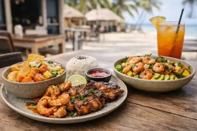 Restaurant dishes and meals for delivery in General Luna, Siargao — pizza, Filipino food, and more