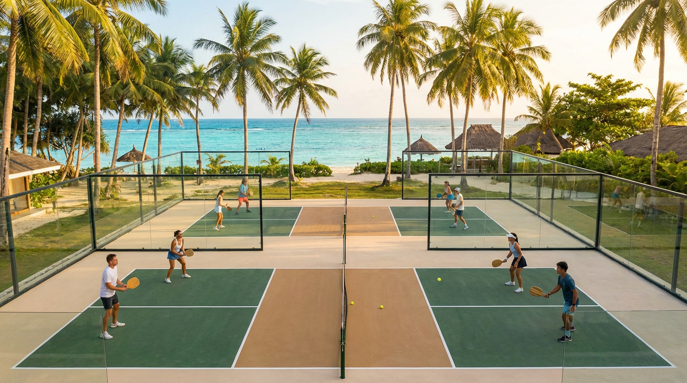 Pickleball and paddle tennis courts in General Luna Siargao near the beach